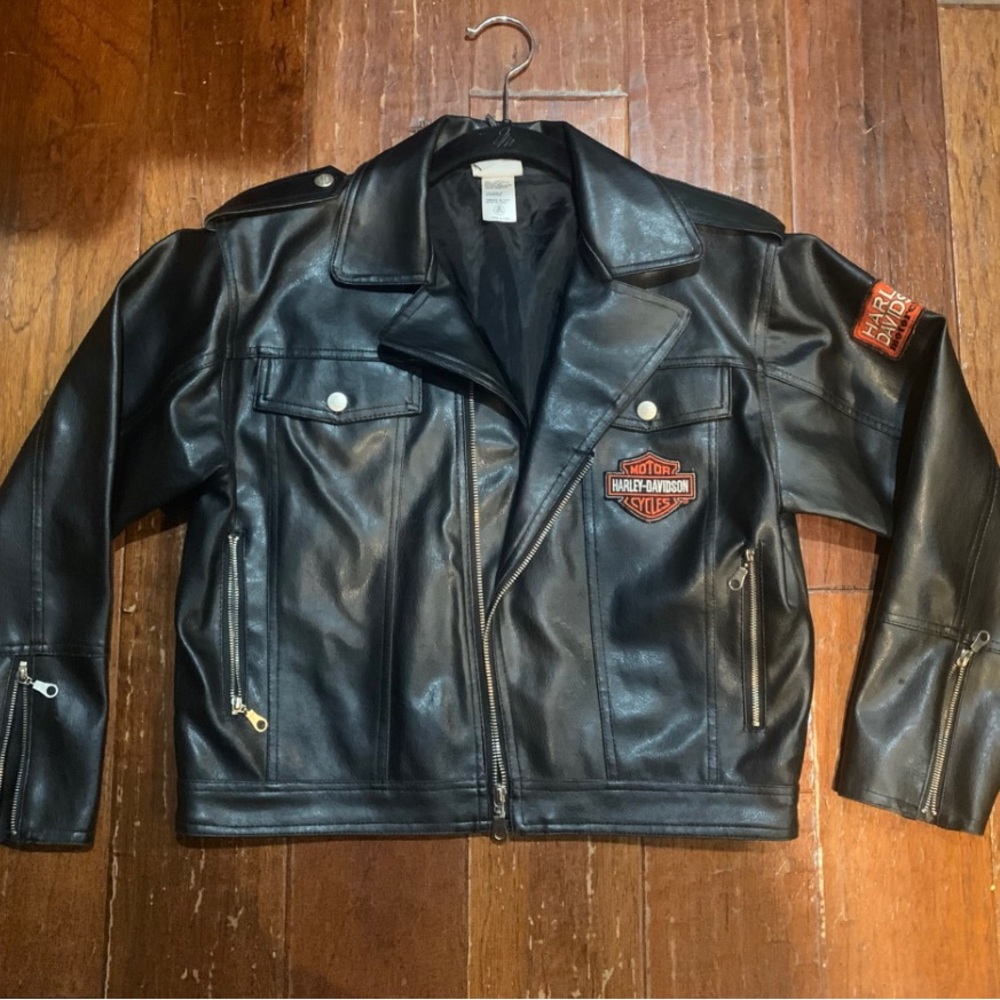 Boys Harley Davidson Faux Leather Motorcycle Jacket